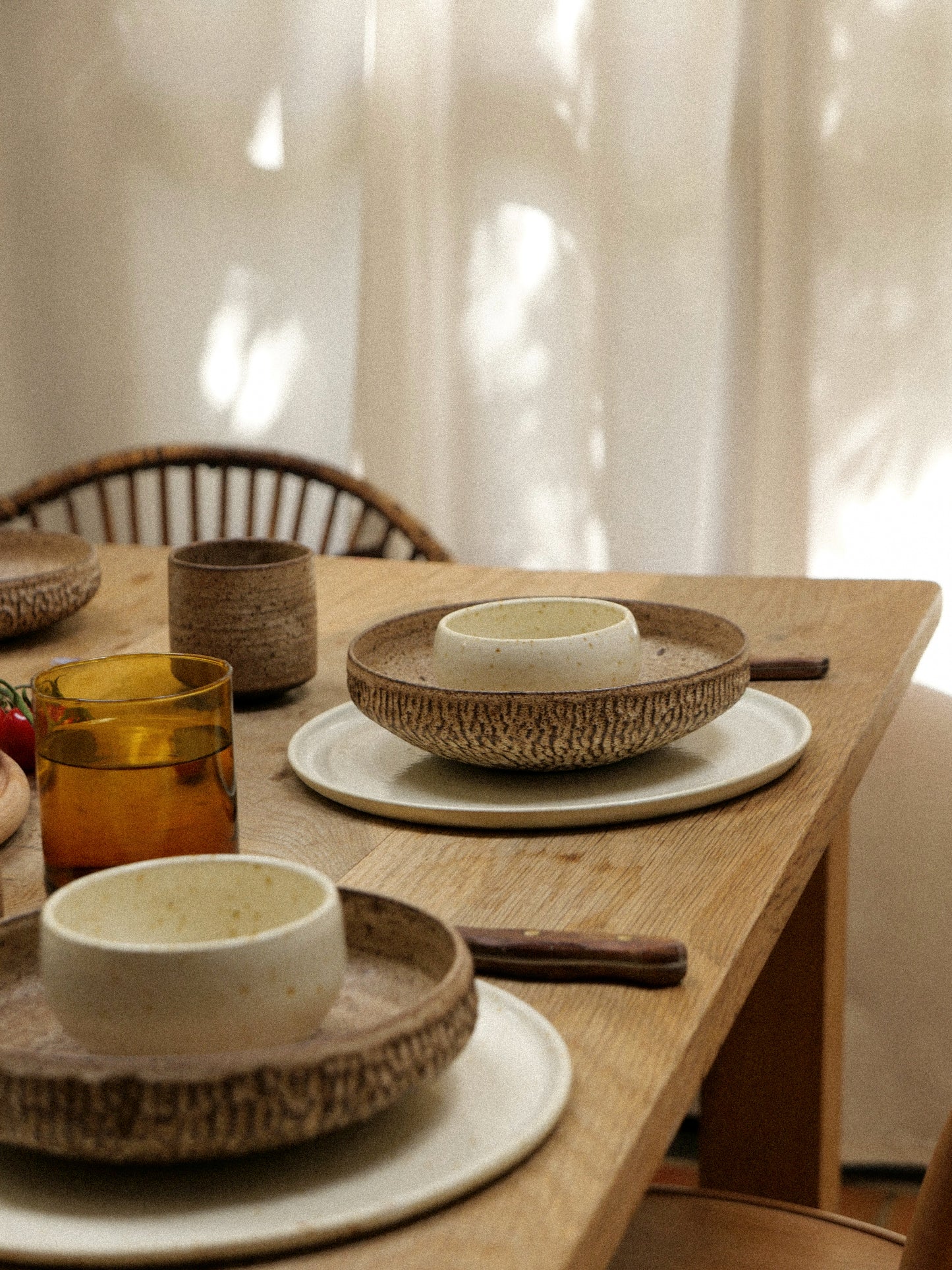 EARTHY ESSENCE, 石 Large Ishi Bowl — Carved Stone Brown