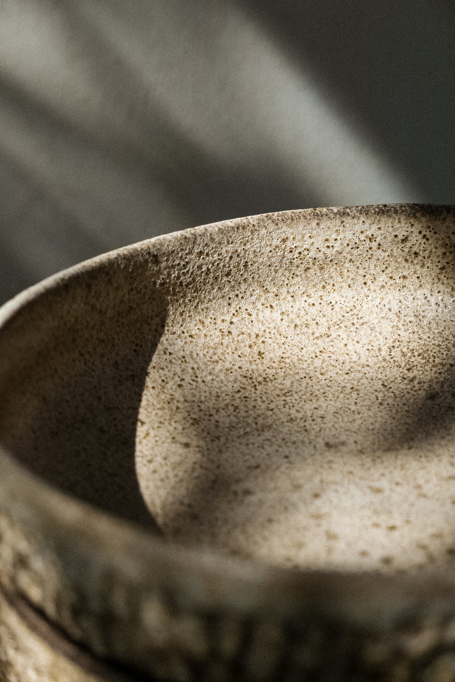 EARTHY ESSENCE, 石 Ishi Bowl — Carved Stone Brown