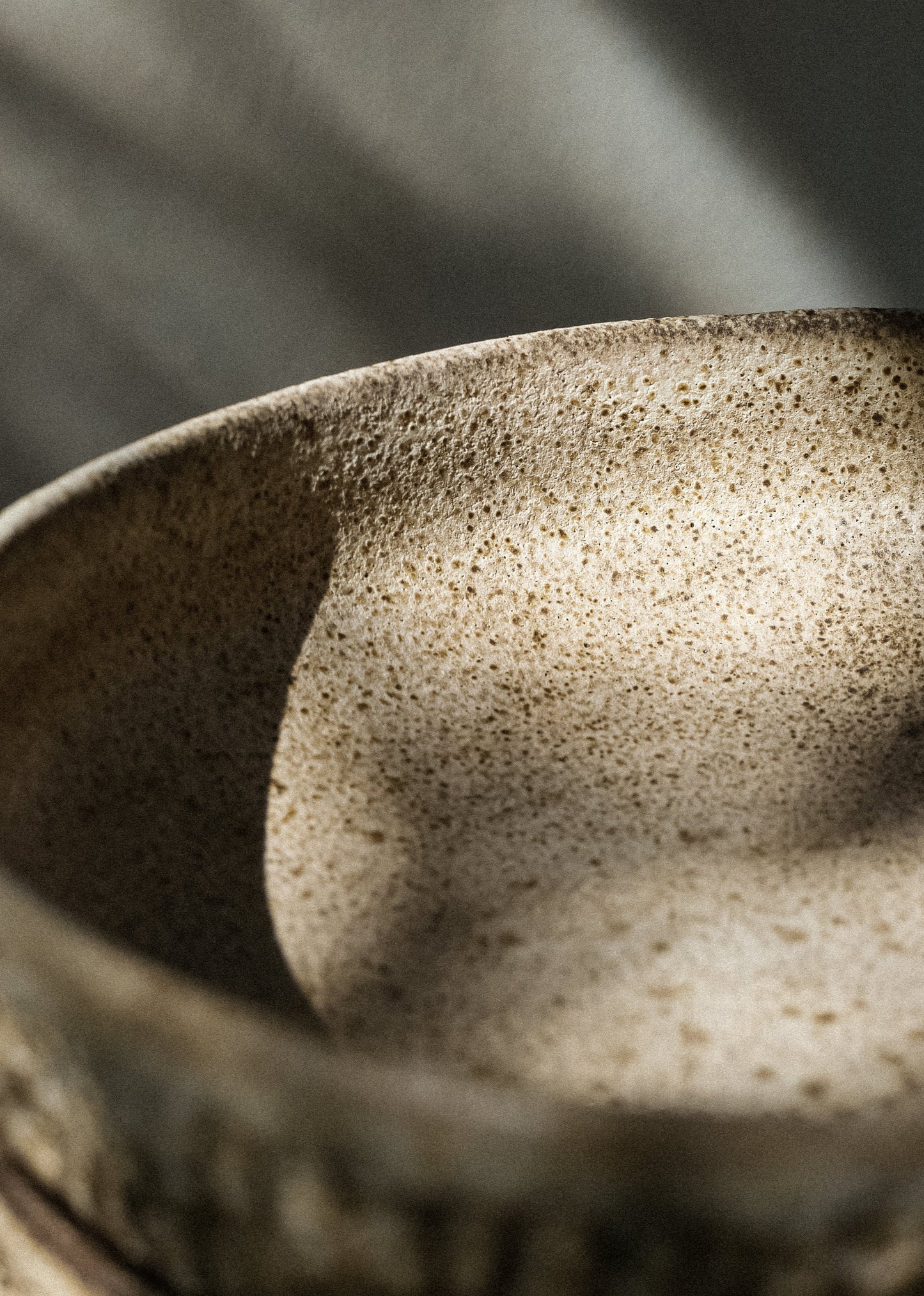 EARTHY ESSENCE, 石 Large Ishi Bowl — Carved Stone Brown