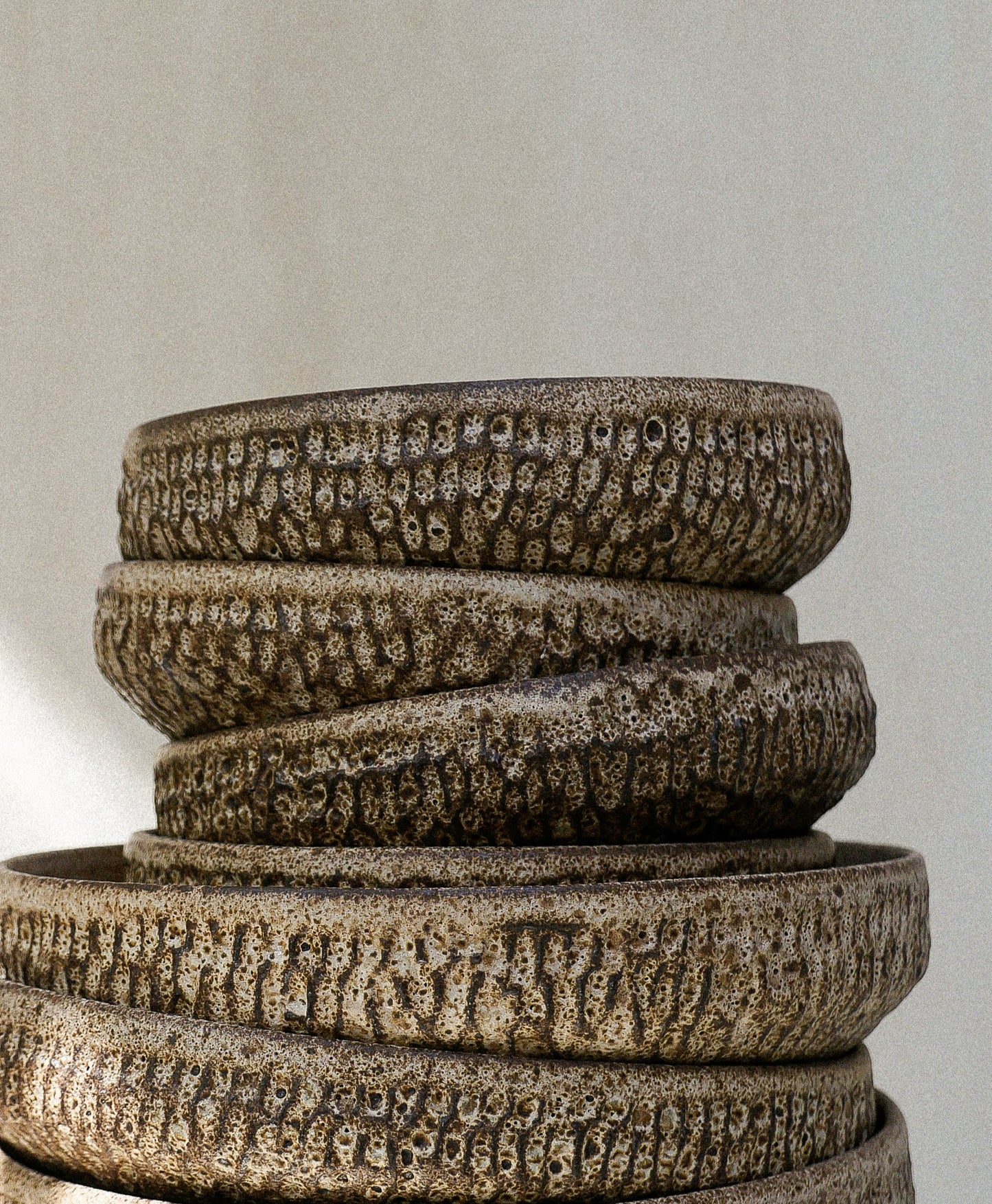 EARTHY ESSENCE, 石 Ishi Bowl — Carved Stone Brown