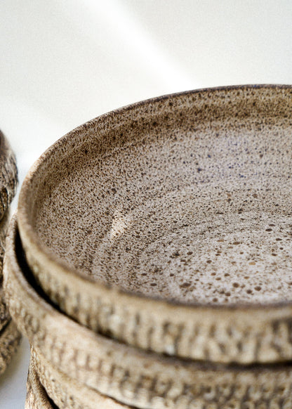 EARTHY ESSENCE, 石 Large Ishi Bowl — Carved Stone Brown