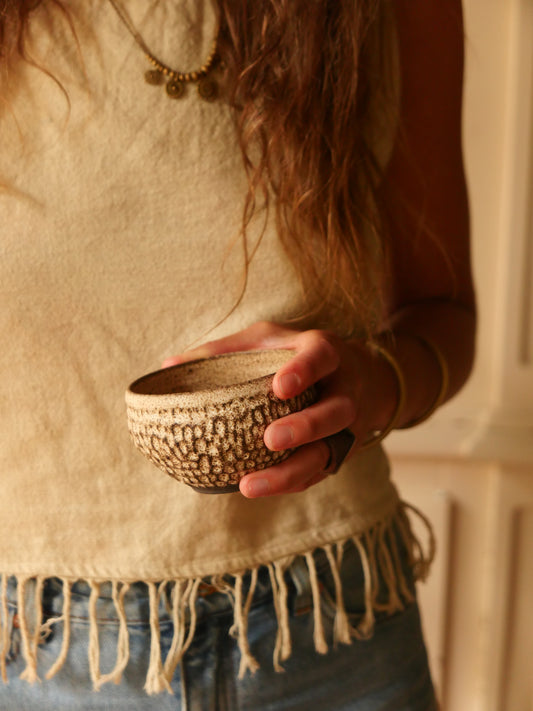 EARTHY ESSENCE, 石 Ishi Cup — Carved Stone Brown